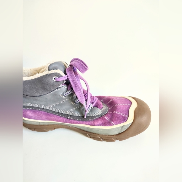 Keen Womens Purple Gray Suede Round Toe Casual Lace Up Ankle Snow Boot Size US 6 - Picture 8 of 11